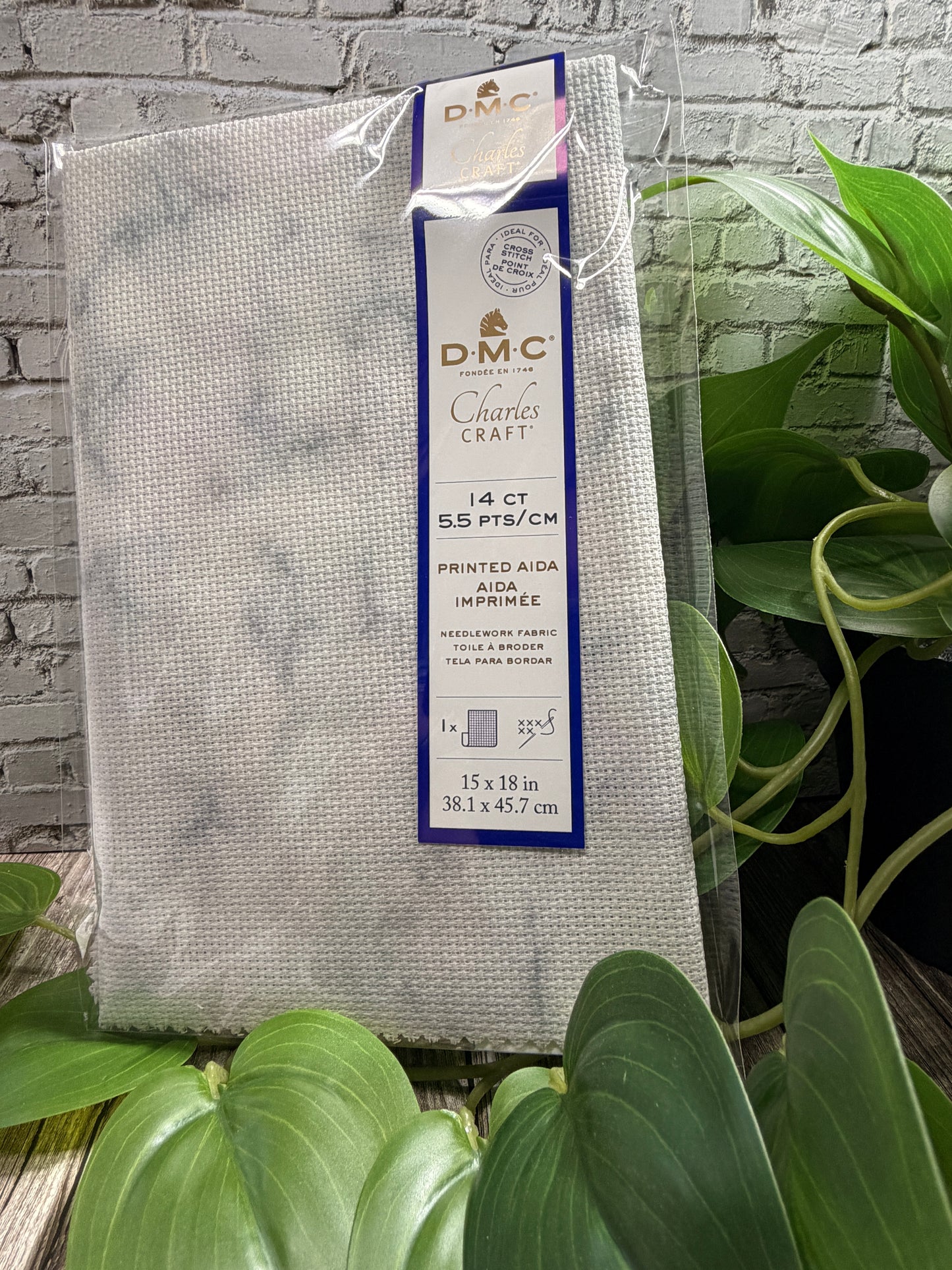 Aida 14 Count – Printed DMC Cotton Cross Stitch Fabric (15 x 18 inches)