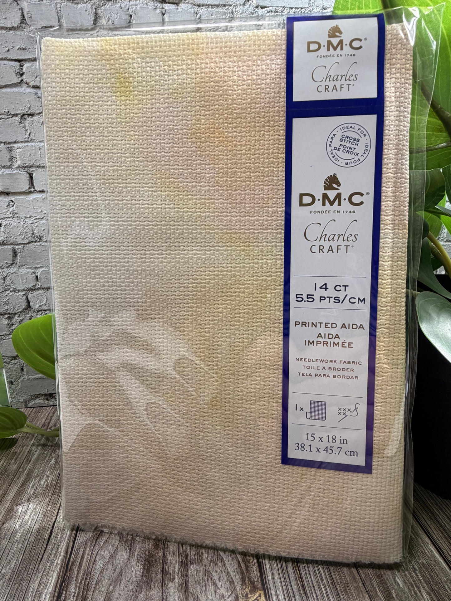 Aida 14 Count – Printed DMC Cotton Cross Stitch Fabric (15 x 18 inches)