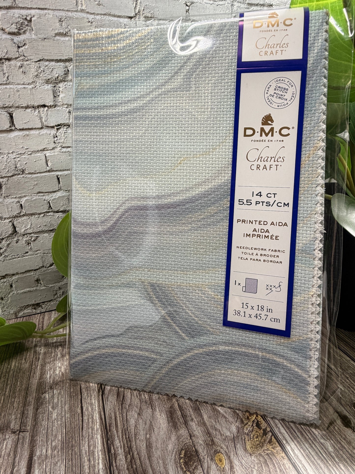 Aida 14 Count – Printed DMC Cotton Cross Stitch Fabric (15 x 18 inches)