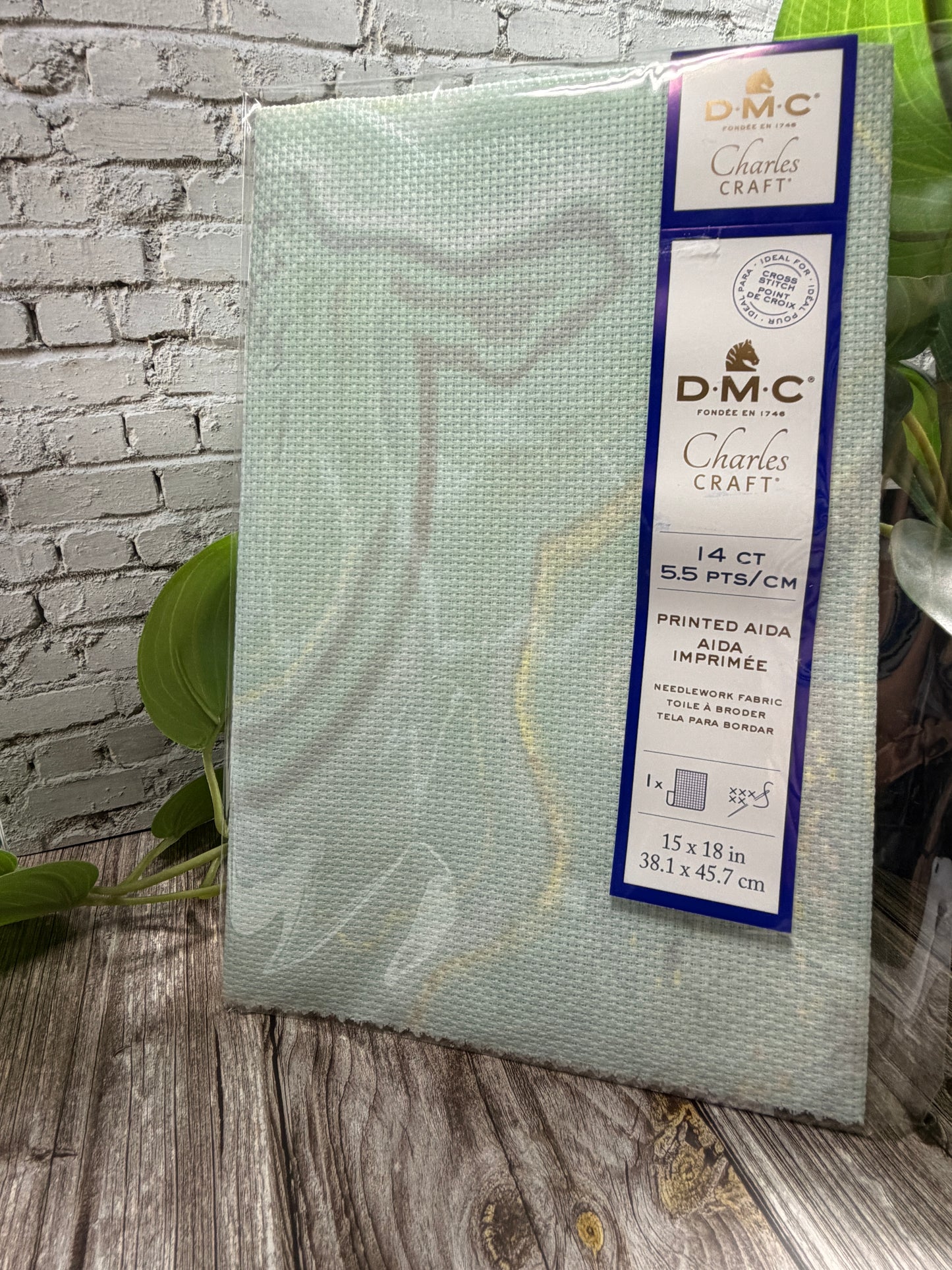 Aida 14 Count – Printed DMC Cotton Cross Stitch Fabric (15 x 18 inches)