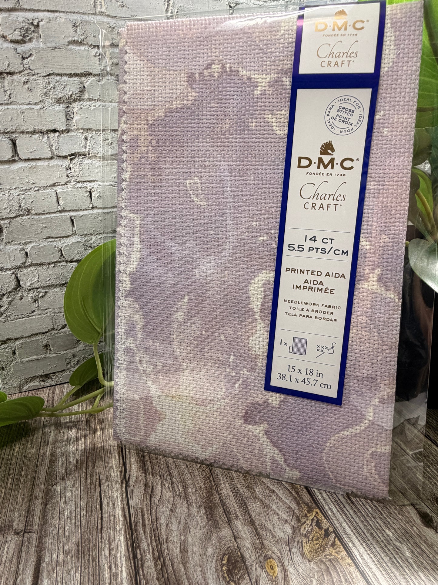 Aida 14 Count – Printed DMC Cotton Cross Stitch Fabric (15 x 18 inches)