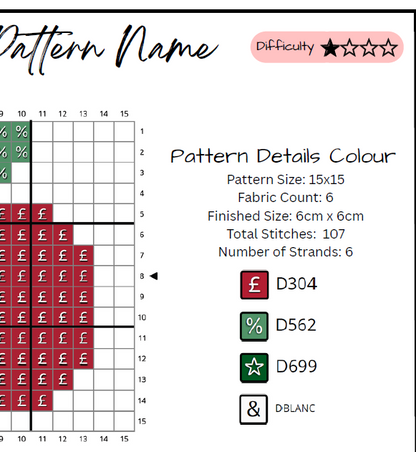 Beginner Digital Cross Stitch Pattern - Digital Download