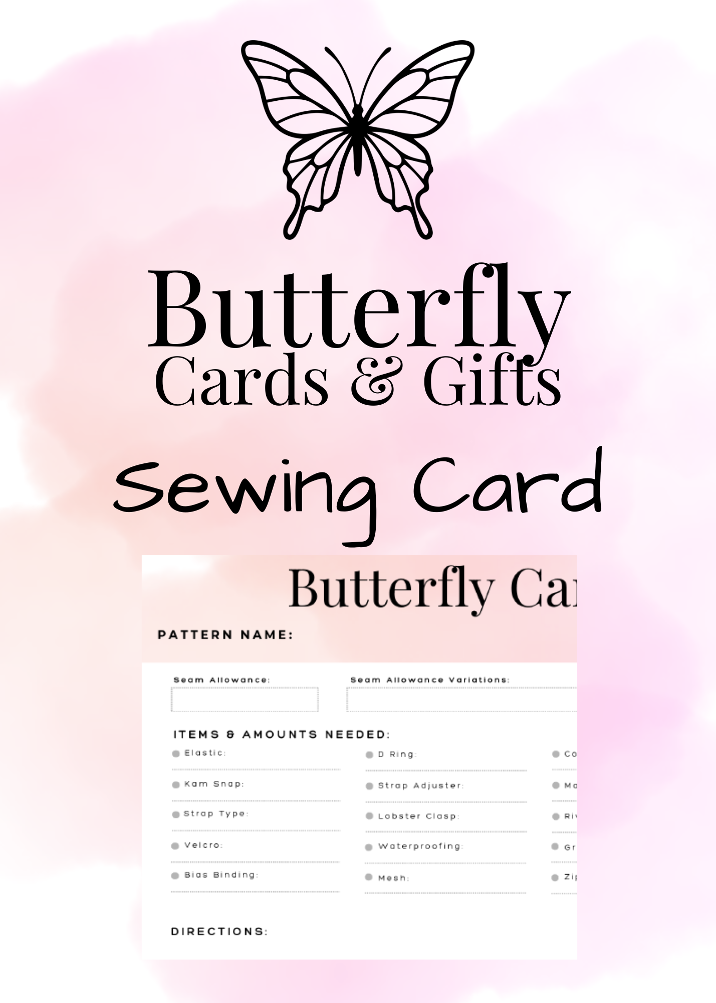 A tile cover page for a sewing card